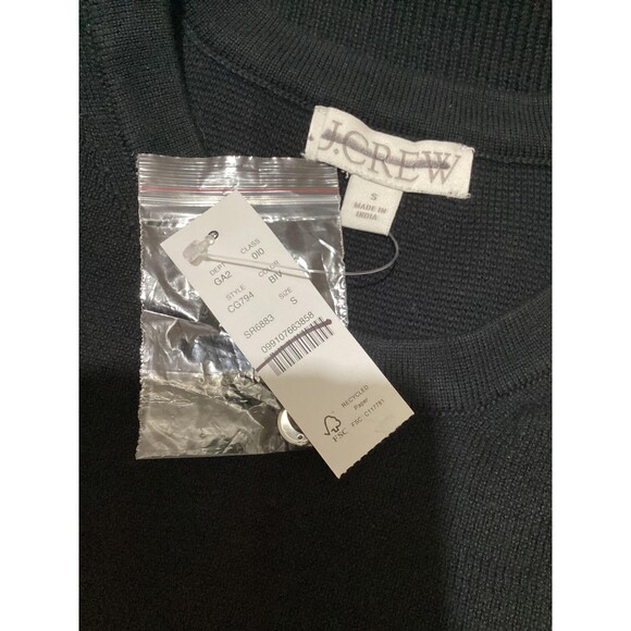 J Crew Sweater Womens Small Black White Embellished Stripe Tank Pullover New - Picture 6 of 7